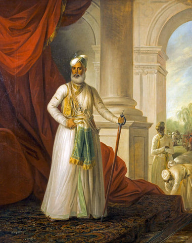 Portrait Of Mohhamad Ali Khan- Nawab Of Arcot (Carnatic) 1774 - Vintage Indian Royalty Painting - Canvas Prints by Royal Portraits