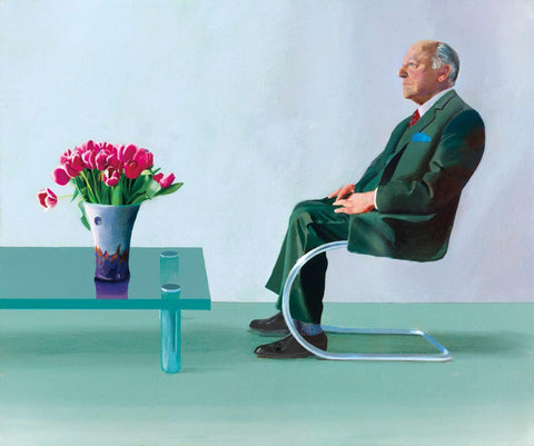 Portrait of Sir David Webster - David Hockney - Modern Portrait Painting - Canvas Prints by David Hockney