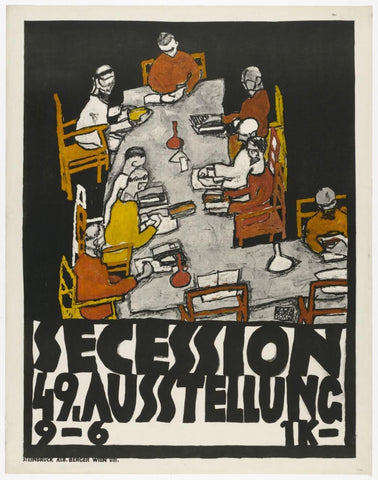 Poster of The Vienna Secession 49th Exhibition 1918 - Canvas Prints by Egon Schiele