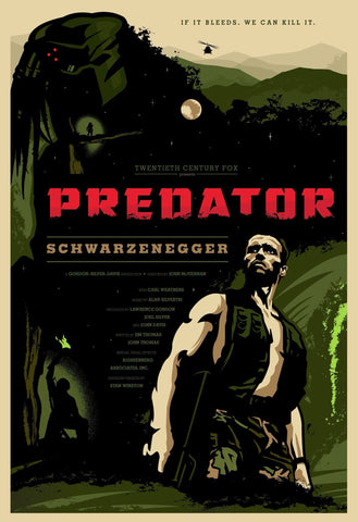 Predator - Arnold Schwarzenegger - Hollywood Sci Fi Action Movie Poster - Canvas Prints by Tim