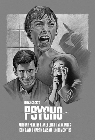 Psycho - Anthony Perkins - Alfred Hitchcock Classic Horror Movie - Hollywood Movie Fan Art Poster - Canvas Prints by Movie Posters