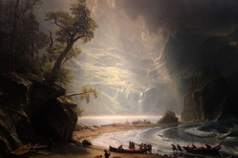 Puget Sound on the Pacific Coast - Albert Bierstadt - Landscape Painting - Canvas Prints by Albert Bierstadt