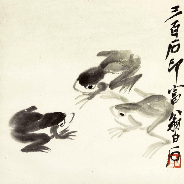 Three Frogs II - Qi Baishi - Framed Prints