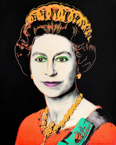 Queen Elizabeth II - (from Reigning Queens Series, Black) - Andy Warhol - Pop Art Print - Canvas Prints by Andy Warhol