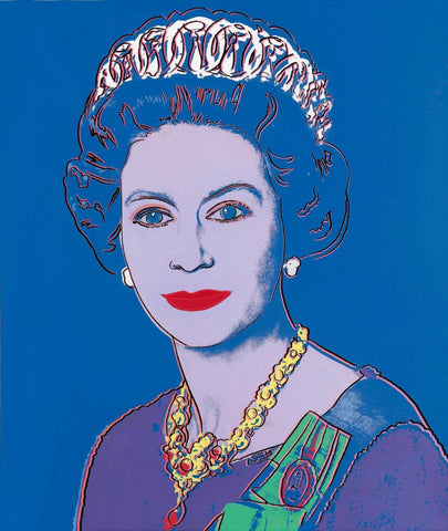 Queen Elizabeth II - (from Reigning Queens Series, Blue) - Andy Warhol - Pop Art Print - Canvas Prints by Andy Warhol