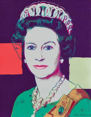 Queen Elizabeth II - (from Reigning Queens Series, Purple) - Andy Warhol - Pop Art Print - Canvas Prints by Andy Warhol