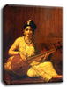 Set of 4 Raja Ravi Varma Paintings - Lady Playing The Veena,Malabar Lady with Veena, Lady with Swarbat, Young Woman with Veena - Gallery Wrapped Art Print (12 x 10 inches each)