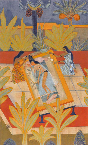 Radha Viraha - Nandalal Bose - Bengal Art School Indian Painting by Nandalal Bose