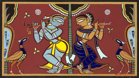 Radha Krishna - Jamini Roy by Jamini Roy