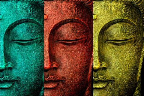 Rainbow Buddha Contemporary Art Print by Tallenge Store