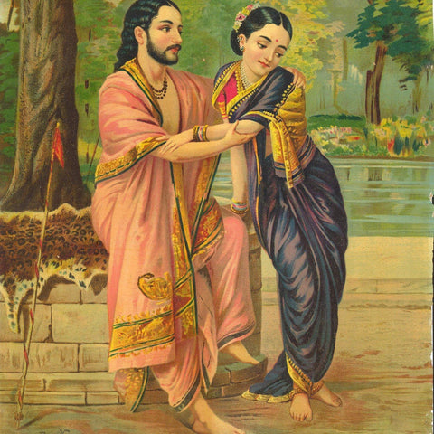 Arjuna Subadhra - Raja Ravi Verma - Canvas Prints by Raja Ravi Varma