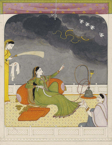Rasikapriya: A Noblewoman Reminisces About Her Lover - C.1810 - 1820 -  Vintage Indian Miniature Art Painting by Miniature Vintage