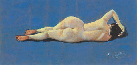 Reclining Nude - Mahadev Viswanath Dhurandhar - Indian Masters Painting by M. V. Dhurandhar