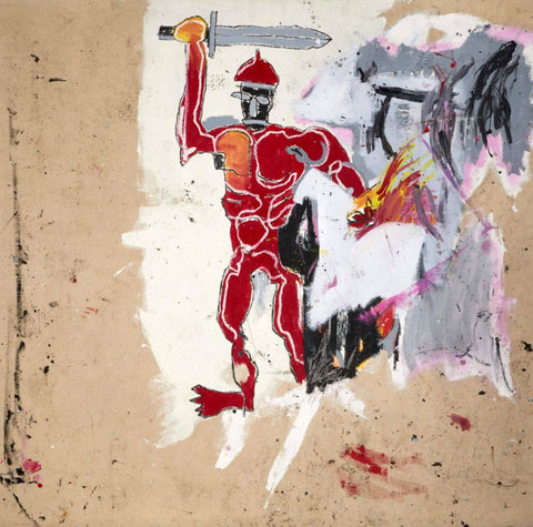 Red Warrior (Self Portrait) - Jean-Michael Basquiat - Masterpiece Painting by Jean-Michel Basquiat