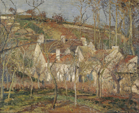 Red roofs, corner of a village, winter by Camille Pissarro