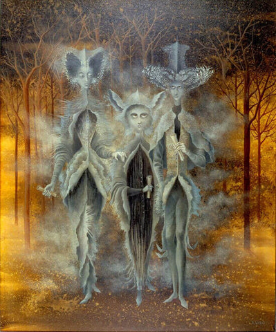 Dawn (Aurora) – Remedios Varo - Surrealist Art Painting by Remedios Varo