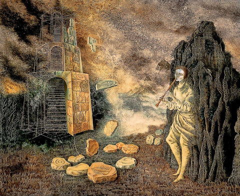 The Chose (La Chose) – Remedios Varo – Surrealist Painting by Remedios Varo