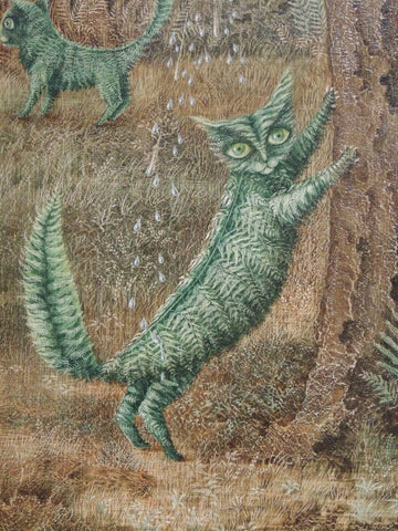 The Fern Cat (El gato helecho) – Remedios Varo – Surrealist Painting by Remedios Varo