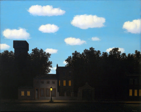 Empire of the Lights (LEmpire des Lumieres) - Version 2 – René Magritte Painting – Surrealist Art Painting by Rene Magritte