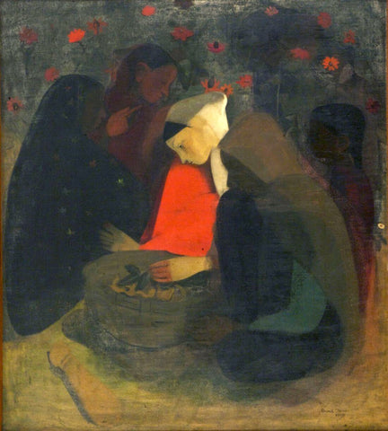 Resting Fruit Sellers - Amrita Sher-Gil - Indian Art Painting by Amrita Sher-Gil