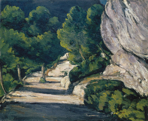 Road with Trees in Rocky Mountains - Posters by Paul Cézanne