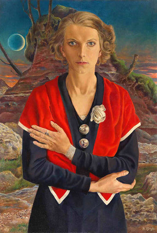 Lady With Red Scarf (Speedy With The Moon) - Rudolf Schlichter by Rudolf Schlichter