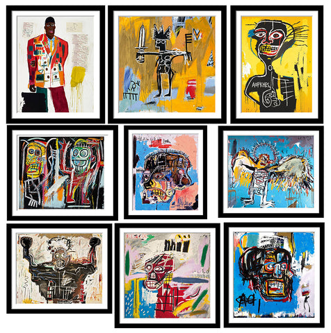 Jean-Michel Basquiat - Set of 10 Framed Poster Paper - (12 x 17 inches)each by Jean-Michel Basquiat