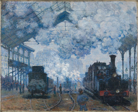 Saint Lazare Station In Paris, Arrival Of A Train - Life Size Posters by Claude Monet