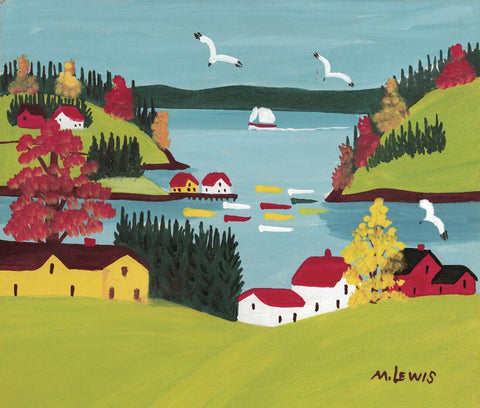 Sandy Cove - Maud Lewis - Folk Art Painting by Maud Lewis