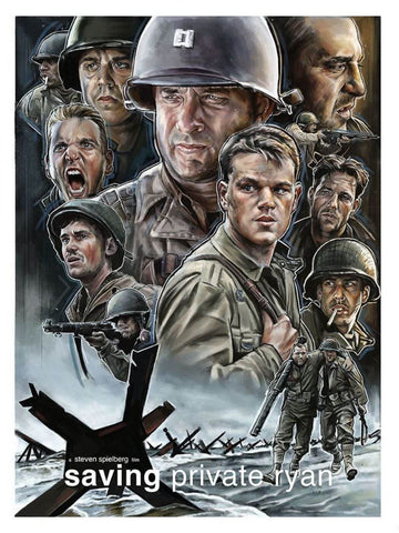 Saving Private Ryan - Tom Hanks - Tallenge Fan Art Hollywood Movie Poster Collection by Tim