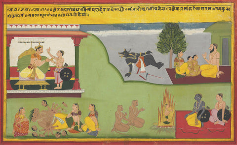 Scenes From Ramayana Rajput-Painting,Mewar,Circa-1640 by Raghuraman