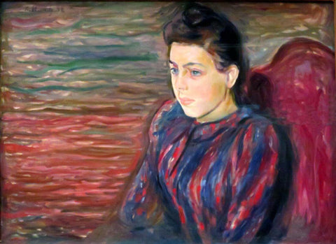 Seated Young Woman – Edvard Munch Painting by Edvard Munch