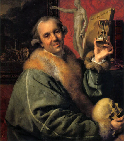 Self-portrait (with Hourglass and Skull) - Johann Zoffany by Johann Zoffany