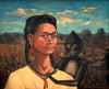 Self Portrait With Monkey - Frida Kahlo Painting - Canvas Prints
