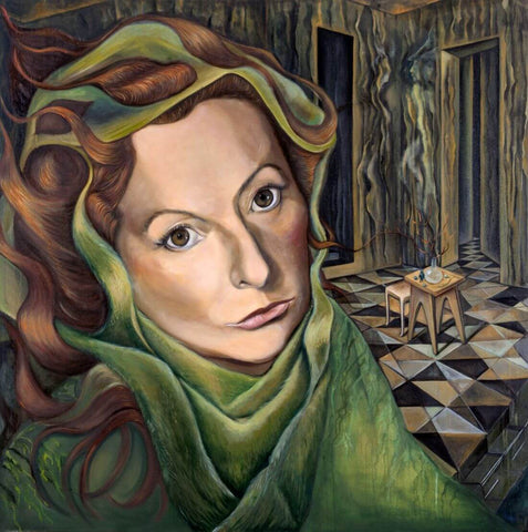 Self Portrait (Auto Retrato) – Remedios Varo - Surrealist Art Painting by Remedios Varo