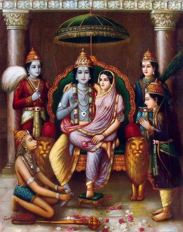 Shri Ram Panchayatan - Raja Ravi Varma Press by Raja Ravi Varma