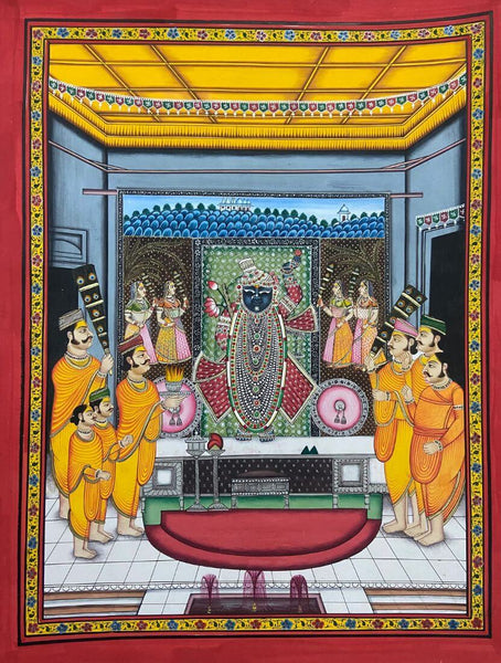 Shrinathji Darshan - Kirshna Pichwai Painting - Life Size Posters