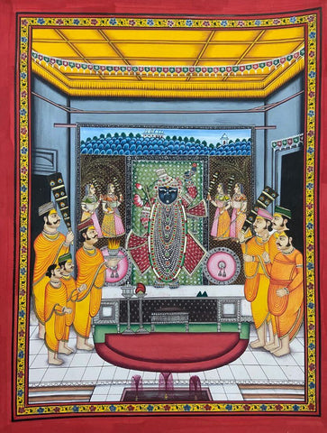 Shrinathji Darshan - Kirshna Pichwai Painting - Canvas Prints
