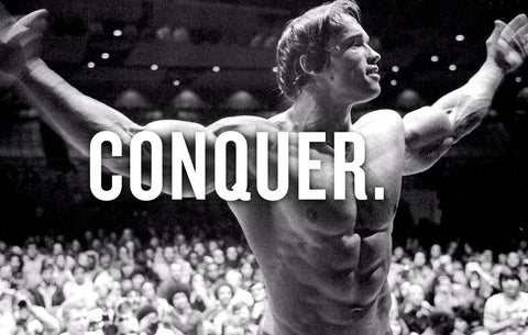 Spirit Of Sports - Motivational Quote - Conquer - Arnold Schwarzenegger by Joel Jerry