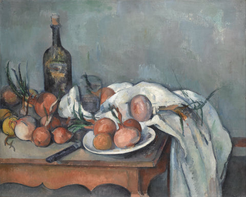 Still Life with Onions - Canvas Prints by Paul Cézanne