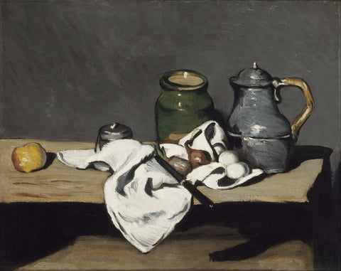 Still life with kettle - Canvas Prints by Paul Cézanne