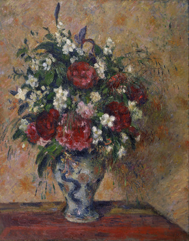 Still life with peonies and mock orange - Canvas Prints by Camille Pissarro