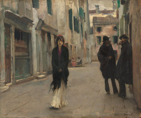 Street In Venice - John Singer Sargent Painting - Large Art Prints by John Singer Sargent
