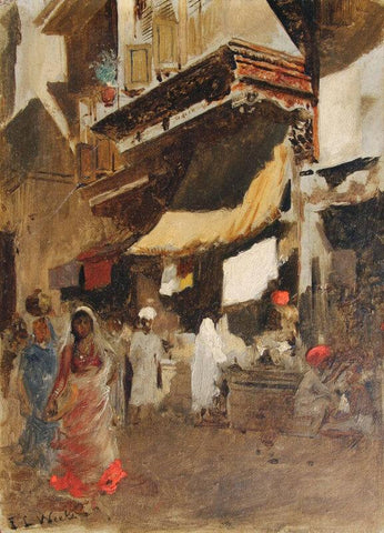 Street Scene In Bombay by Edwin Lord Weeks