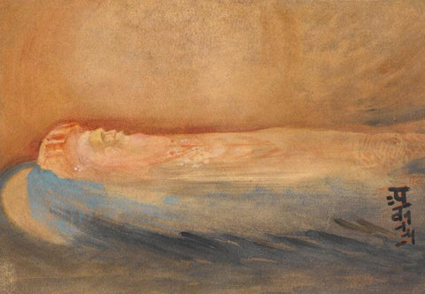 The Death Of Rabindranath Tagore - Abanindrantah Tagore - Life Size Posters by Abanindranath Tagore