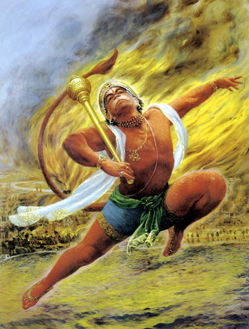 Hanuman Burns The Lanka by Mahesh