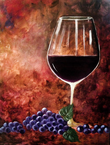 Bar Art - A Glass Of Wine And Grapes - Canvas Prints by Deepak Tomar