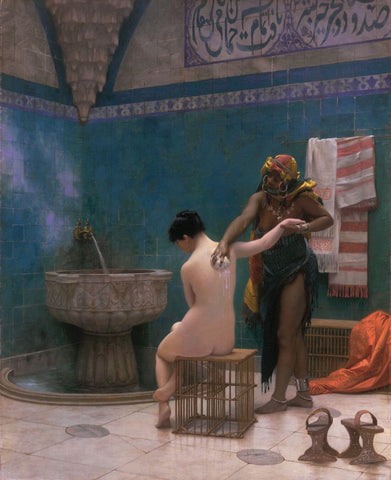 The Bath (Le Bain) - Jean-Leon Gerome - Orientalism Art Painting by Jean Leon Gerome