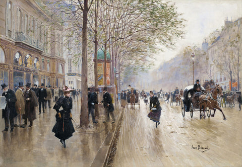 The Big Boulevard (Grands Boulevard) - Jean Béraud Painting by Jean Béraud