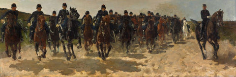 Cavalry (Kavallerie) - George Breitner - Dutch Impressionist Painting by George Hendrik Breitner